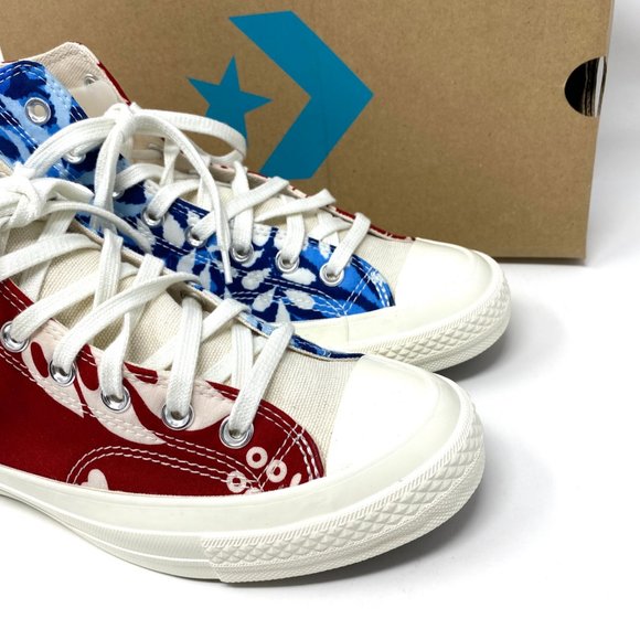 CONVERSE Women 170667C-RB  X BEYOND CTAS HI 70 Retro Alona Blue Red Canvas Sneak - Picture 8 of 11